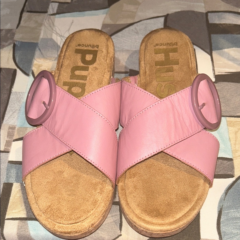 Hush Puppies Pink Cross-Strap Sandals